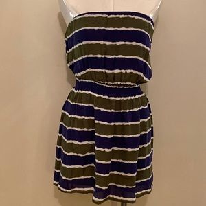 Scoop strapless silk mini dress